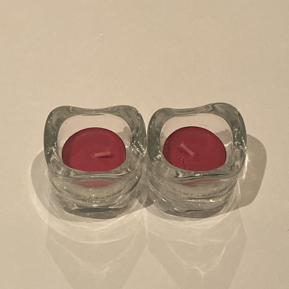 Red Tealight Candles in Glass Holders